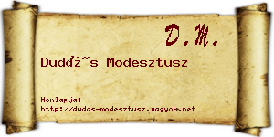 Dudás Modesztusz névjegykártya